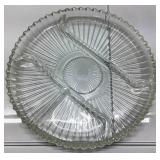 Round Clear Glass Divided Serving Plate, Approxima