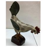 Hand-Painted Wooden Rooster Figurine, Approximatel