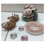 Lot Including Price Japan Porcelain Floral Arrange