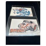 1972 Exhibit Supply Wacky Cars Set Arcade Cards