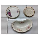 Three Floral Decorative China Dishes
