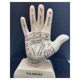 Palmistry Decorative Ceramic Hand Figurine on Base