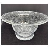 Clear Textured Glass Bowl with Wide Rim