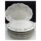 7 Plates and 1 Haviland Germany Platter with Flora