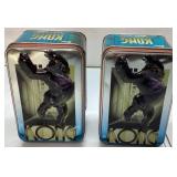 Two Kong Movie Cards Metal Tins, Approximately 4 x
