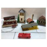 Train Set Accessories With Buildings and Vehicles