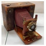 Early Kodak Wooden Folding Camera with Brass Hardw