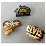3 Elvis-themed Metal Lapel Pins