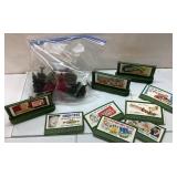 Train Set Accessories Including Signs and Trees