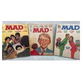 3 Vintage MAD Magazines, 1970s Issues