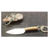 Compact Knife with Leather Sheath and Keyring, App