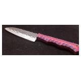 Damascus Steel Knife With Textured Handle, Approxi