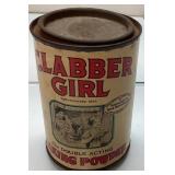 Vintage Clabber Girl Baking Powder Can with Conten