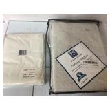 Two Curtain Panels in Ivory and White