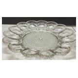 Clear Glass Deviled Egg Platter With Scalloped Edg