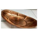 Copper Plated Oval Tray, 6 1/2 Inches Wide x 12 In