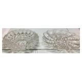 Crystal Bowl and Plate Set Featuring Clear Cut Gla