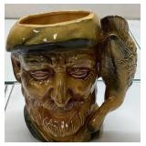 Ceramic Mug Shaped as Bearded Man with Pipe Design