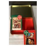 Coca-Cola Santa Tin with Unopened Deck of Playing