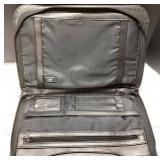 Black Faux Leather Briefcase with Storage Compartm