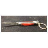 Stainless Steel Pocket Knife with Red Handle and K