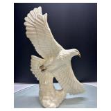 Ceramic Bald Eagle Figurine With Gold Accents
