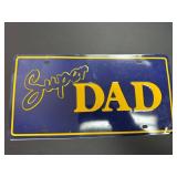 Super Dad Decorative Metal License Plate Sign
