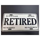 Retired Novelty Metal License Plate