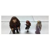 Three Harry Potter Figures Featuring Hagrid, Hermi