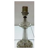 Vintage Clear Glass Lamp with Hobnail Base