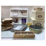 Huge Crafters Lot With Storage Boxes, Burlap, and