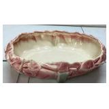 McCoy Pottery Oval Ceramic Bowl with Pink Glaze &