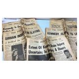 Vintage RFK Assassination Newspapers Featuring Hea