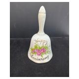 Ceramic Bell with Hand-Painted ï¿½Happy Anniversaryï¿½