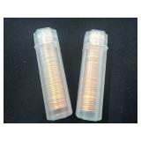 Two Rolls of Pennies in Plastic Tubes