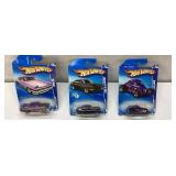 3 Hot Wheels Die-Cast Cars in Original Packaging