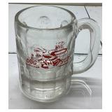 Vintage 4 1/2-Inch Dog N Suds Glass Mug with Red L