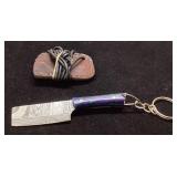 Handcrafted Miniature Knife with Leather Sheath an