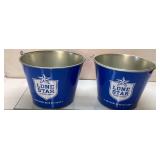4 Lone Star Beer Metal Buckets