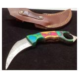 Decorative Knife with Leather Sheath 8 Inches Long