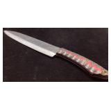 Damascus Steel Knife With Multicolored Handle, 11