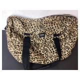 Leopard Print Tote Bag with Black Straps, Approxim