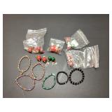 Earrings and Bracelets with Multicolored Designs