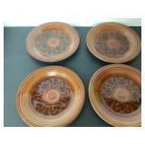 Four Ceramic Plates with Decorative Pattern, 10 In
