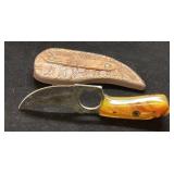 Handcrafted Fixed-Blade Knife with Leather Sheath,