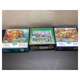 Three 1000-Piece Jigsaw Puzzles by Buffalo Games a