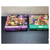 Two 1500-Piece Colorluxe and Collage Puzzles