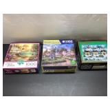 Three 1000-Piece Jigsaw Puzzles by Various Makers