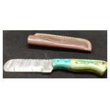 Custom Fixed Blade Knife with Multicolored Handle