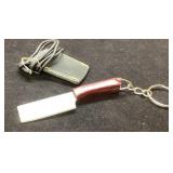 Miniature Cleaver Keychain with Leather Sheath, Ap